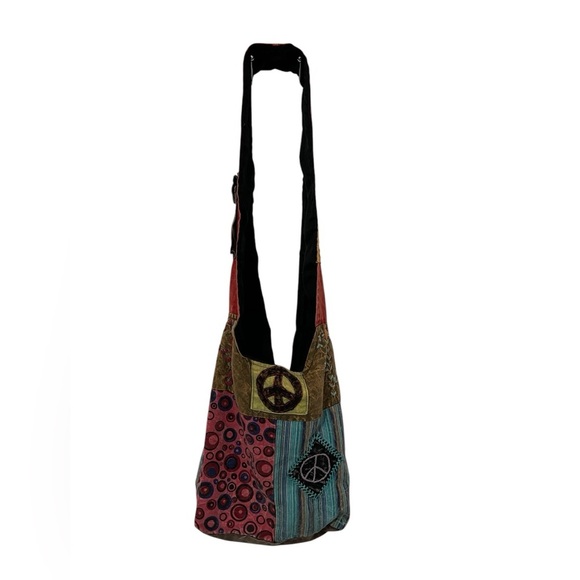 Himalayan Patchwork Peace Hobo Bag Hippie - Picture 6 of 8